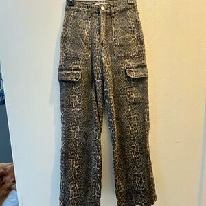 Leopard Print Cargo Pants